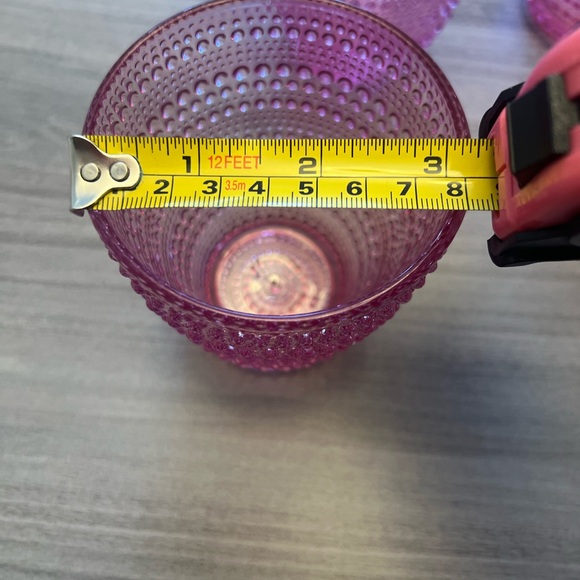 Pink Bubble Textured Drinking Glasses. Set Of Four. - Picture 7 of 9